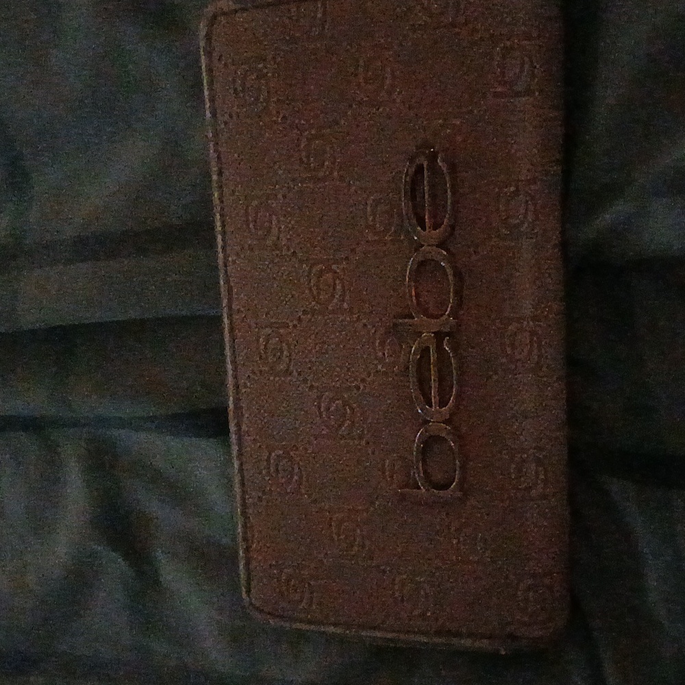 Bebe Embossed Brown Card Holder
